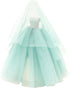 BARWA Light Blue Wedding Dress with Veil for 11.5 Inch Girl Doll, Evening Party Gown