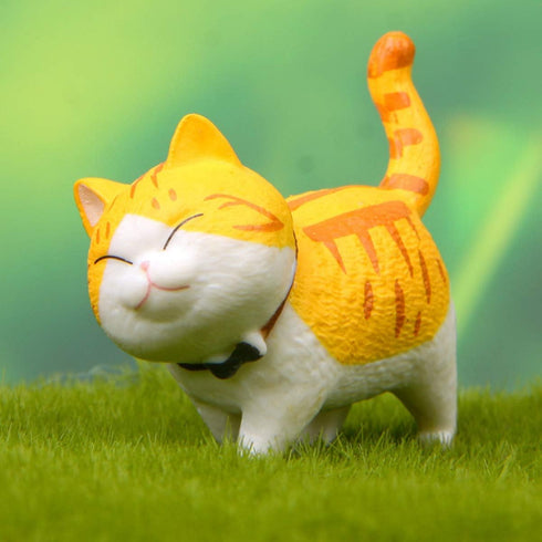 9 Pcs Cute Miniature Cat Figure Toys, Animal Characters Collection Playset, Cake Topper, Plant Decoration