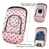 Carseat Cover for Girls, Winter Baby Car Seat Covers for Infant, Baby Carrier Cover Canopy with Window Zipper, Thick