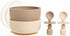 Set, Baby Feeding Silicone Bib, Bowl & Spoons for Self-Feeding First Stage Baby Essentials Gum Friendly, BPA-Free, Easy