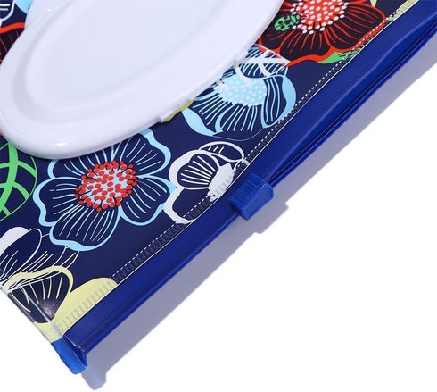 Tangseajiao 2 Pcs Protable Reusable Wipes Pouch, Travel Wipes Case, Baby Wipes Case, With Zipper and Oval Opening