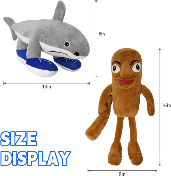 Generic 2Pcs Italian Brainrot Tralalero Tralala and Tung Tung Tung Sahur Toy Gift, Cute Stuffed Figure Doll for Kids