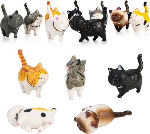 9PCS Realistic Cat Figurines Toy Set, Educational Kitty Figures, Christmas Birthday Gift for Cat Lovers