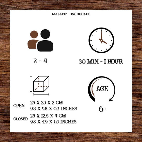 Logica Puzzles Malefiz - Barricade - Wooden Board Game, Strategy Game for 2-4 Players