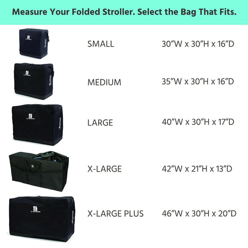 J.L. Childress Standard & Dual Stroller Bag - Travel Bag for Airplane, Fits Most Single & Double Baby Strollers