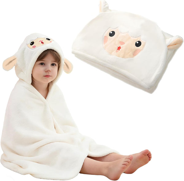 RNYBFPT Hooded Baby Towel- Large Baby Towel with Hood31.5 x 31.5 Inch, Natural