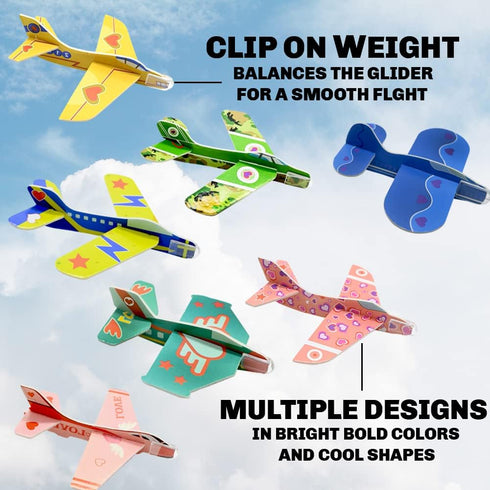 UMEELR 28 Pack Foam Airplane Gliders for Kids, Glider Planes Flying Toys for Easter Basket Stuffers Easter Egg Fillers