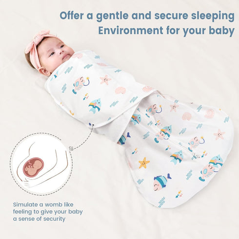 1.0 100% 6-12 ZIGJOY Sleep Sack Swaddle Tog Baby Wearable Blanket Cotton Adjustable Silent Transition Swaddle Blanket