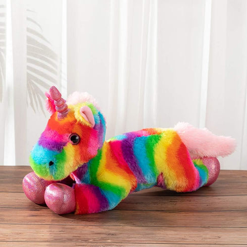 16 Inch HollyHOME Plush Unicorn Stuffed Animals Rainbow Unicorn Toy Holiday Birthday Gift for Girls
