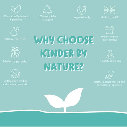 100% 224 Count (4 Packs 56) 99% Kinder by Nature Plant Based Baby Wipes - Biodegradable & Compostable, of - Plant-Based