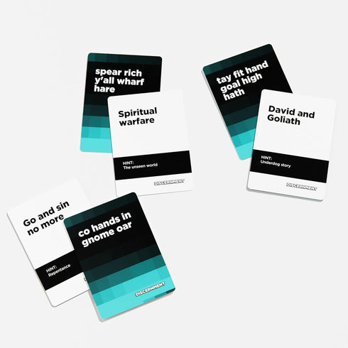 Cards Christians Like Discernment - Whats Beneath The Babel? - Christian Gift - Guess Bible and Christian Phrases - Fun