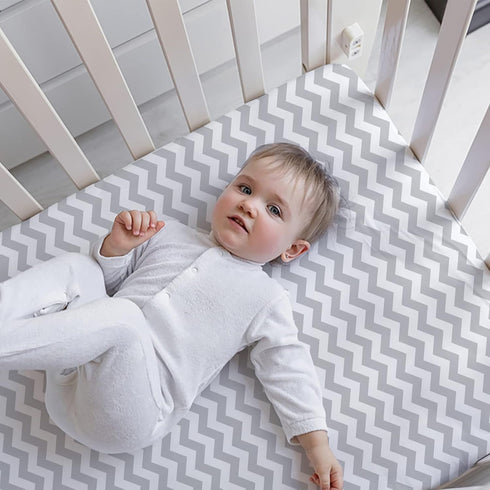 4 Pack, Cozy 32"x16"(Rainbow) Gllquen Baby Bassinet Sheets Breathable Fitted Mattress Sheet, Elastic Travel Crib