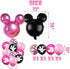 Pink and Black First Birthday Balloons, Girls First Year Banner, 1st Birthday Baby Shower Party Supplies