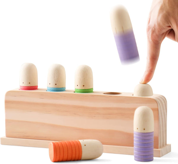 Pop Up Toy Multicolor Puppets | Wooden Color Sorting Toys | STEM