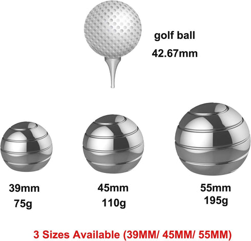Kinetic Desk Toys for Adults - 2.17'' Optical Illusion Fidget Office Toys, Stress Reliever for Adults (Silver)