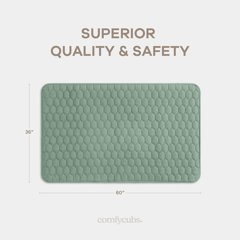36 60 inches Comfy Cubs Rectangle Kids Play Mat - Small x Soft Quilted Baby Floor Mat with Non-Slip Bottom - Plush