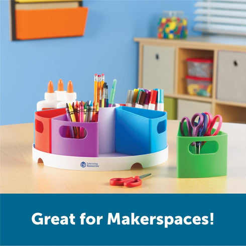 Learning Resources Create a Space Storage Center, 10 Piece Set for Kids Art/Desk Organizer, Crayon Storage