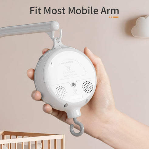 Motor,23 Inch,Volume Control,3 Mobile,35 Lullabies,30 FEISIKE Baby Crib Mobile Arm with Music Box Spin Modes(Turn