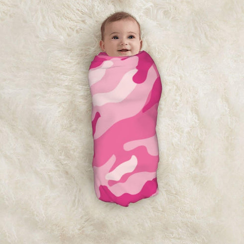 EASSEN Sets 35.4 35.4 Inches Pink Camouflage Pattern Baby Swaddle Blanket Unisex Swaddle Wrap Blankets Neutral