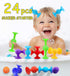 24 Set 1-3 4-8 Suction Bath Toys for Baby, Piece Starter Suction Cup Toys Stocking Stuffers Preschool Sensory Fidget