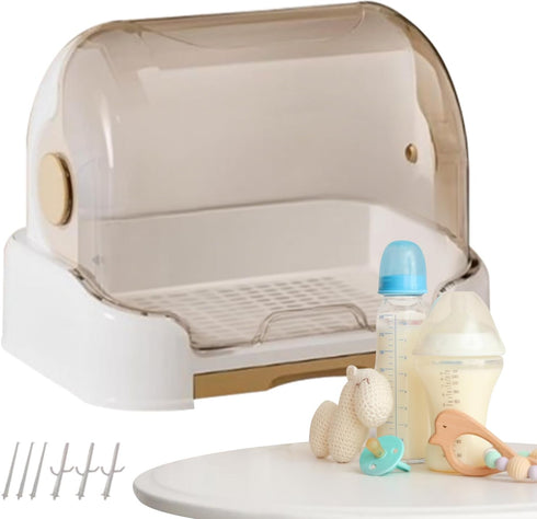 Genrico Countertop Box for Bottles, Storage Box and Dryer with Lid for Bottles Breastfeeding Portable Dustproof