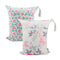 ALVABABY 2pcs Waterproof Cloth Diaper Wet Dry Bags with Two Zippered Pockets for Travel, Beach, Pool, Daycare