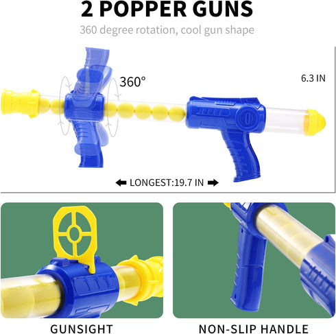 Babyhome Duck Shooting Toys for Kids 3-5 Years, 2 Packs of Toy Foam Blasters with Movable Target for Boys Girls
