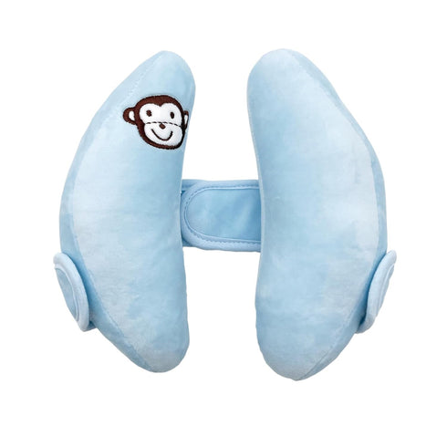 Adjustable Baby Head Neck Support, Portable Toddler Travel Pillow for Car Seat Stroller, Blue Banana Travel Headrest