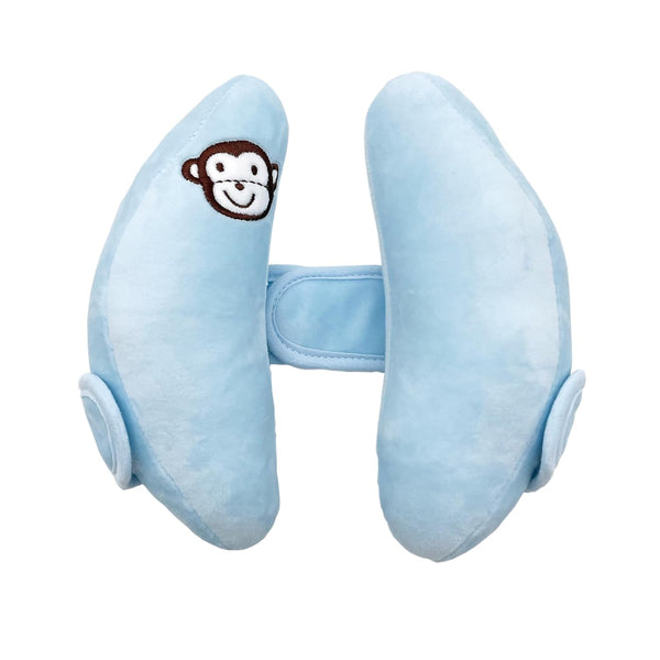 Adjustable Baby Head Neck Support, Portable Toddler Travel Pillow for Car Seat Stroller, Blue Banana Travel Headrest