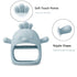 PandaEar 2 Pack Silicone Baby Teething Toys, Baby Hand Teether Mitten for Sucking Needs, White/Blue