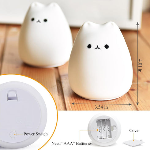 Cute Cat Lamp, Kitty Night Light for Girls Bedroom, Gifts for Women Teen Girls Kids Baby, Kawaii Lamp Nursery