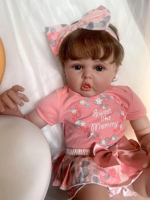 22 inch 3 Set 22-24 inch Reborn Baby Doll Clothes Accessories Outfit Newborn Girl Orange Pcs for Reborn Doll