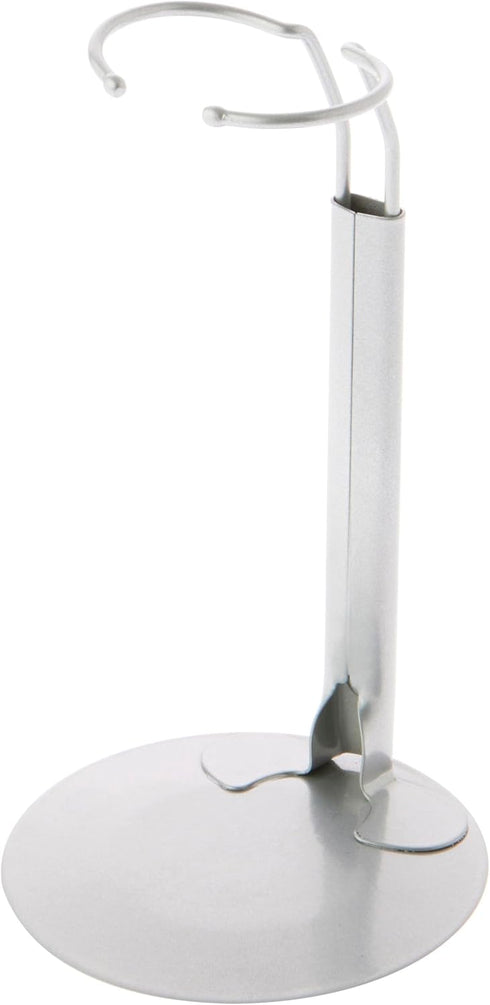 Plymor DSP-60S Silver Adjustable Doll Stand, Pack of 6, fits 10-14 inch Dolls, Waist 2-2.5 inches Wide, 5.5-7 inches