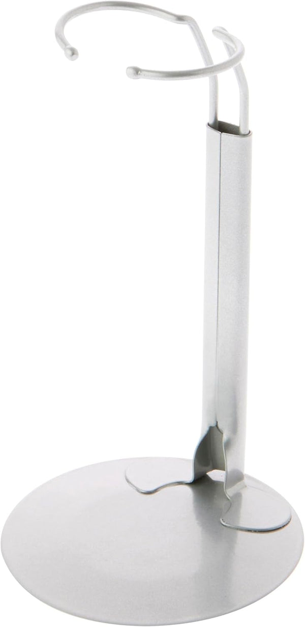 Plymor DSP-60S Silver Adjustable Doll Stand, Pack of 6, fits 10-14 inch Dolls, Waist 2-2.5 inches Wide, 5.5-7 inches