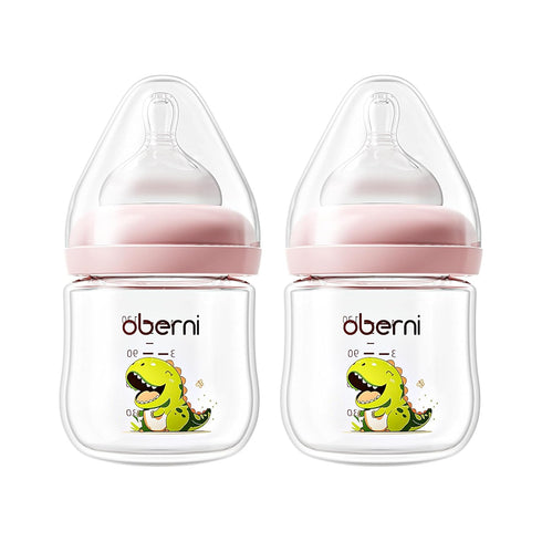 Oberni Baby Bottles with Size S Slow Flow Breast-Like Soft Teat for