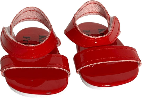 MBD 18 Inch Doll Sandals for Kennedy and Friends Dolls and Other 18 Inch Dolls (Bright Red)