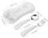 VANRA 2 Pieces Toddler Fork and Spoon Set with Travel Case 18/8 Stainless Steel Toddler Utensils Kids Silverware Children Flatware Child Cutlery Set for School Lunch Box (White) by VANRA
