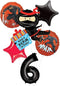 Ninja Birthday Party Supplies - Happy Kickin 6th Birthday Balloon Bouquet Decorations