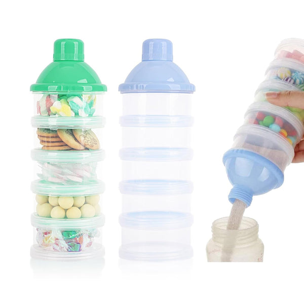 Manwetye 2 PCS 5 Layers Baby Milk Powder Dispenser, Portable Formula Dispenser, Travel