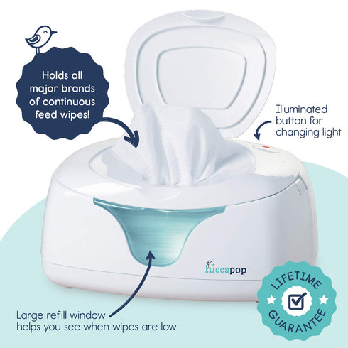 hiccapop Baby Wipe Warmer & Wet Wipes Dispenser | Diaper Wipe Warmer with Changing Light