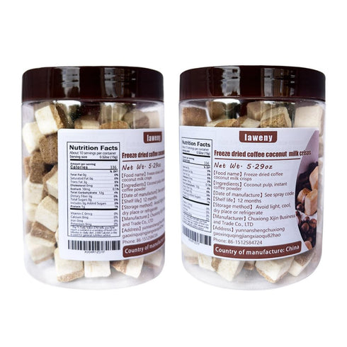laweny (150g/5.29), Freeze dried coffee coconut milk chunks coffee coconut milk crisps, Crispy freeze-dried snacks
