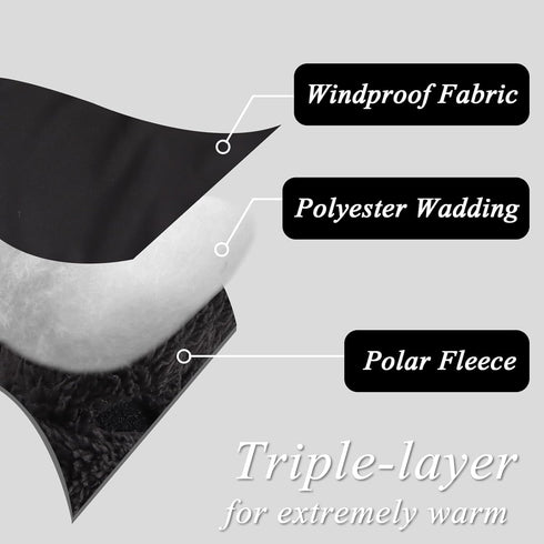 Zsedrut Universal Winter Stroller Gloves, Anti-Freeze Mittens, Water Repellent Hand Warmer Muff, Fleece Lined (Black-2).