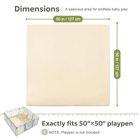50x50 Baby Mat for Floor, Thick Soft Non-Toxic Vegan Leather Baby Play Mat, Waterproof Foam Play Mat, Padded Play Mat