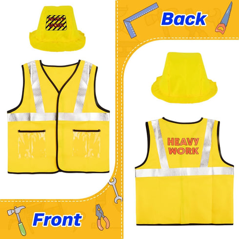 Fantspati Set, Set 3 4 5 6 7 Construction Worker Role Play Costume Dress-Up Costume Kids Construction Tool Toddler