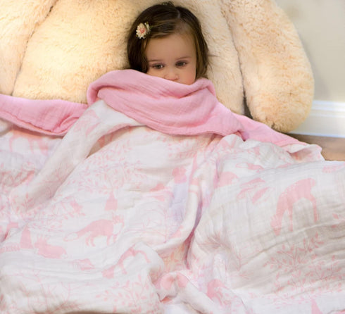 FCTREE 100% Love,78" 59" Organic Cotton Baby Swaddle Receiving Blankets for Adults Toddler Boys and Girls(Pink L x W)