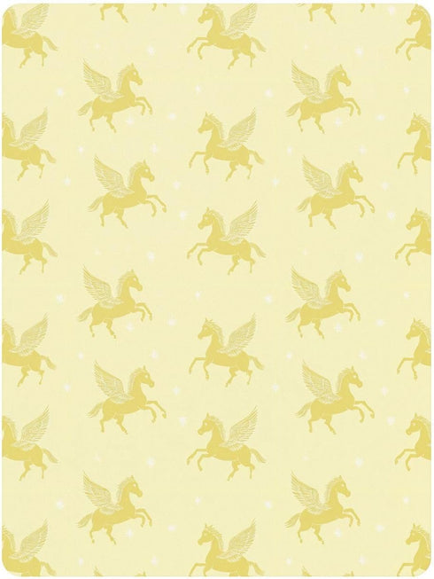 miaozhen 1 Pack 52x28 Cotton Baby Crib Sheets Soft Comfy Ghothic Pegasus Pastel Yellow Boy Girl Crib Sheet for Nursery