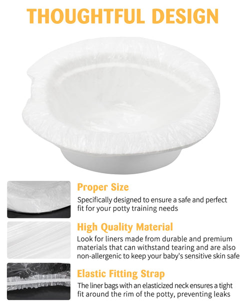 Tiga 50 Summer 188 Inches Pcs Potty Liners for Infant My Size Potty Pro - Disposable Potty Bags with Elastic Fit