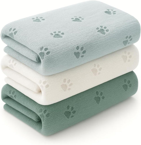 Cozy 30x30 LullabyMall Knit Baby Blanket with Paw Print Pattern Soft Lightweight Breathable Newborn Swaddle Blanket