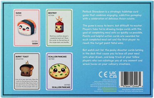 Potluck Showdown 7+ 2-6 10-30 Asian Food Card Game | Family-Friendly Strategy Game for Adults, Teens, & Kids | Ages |