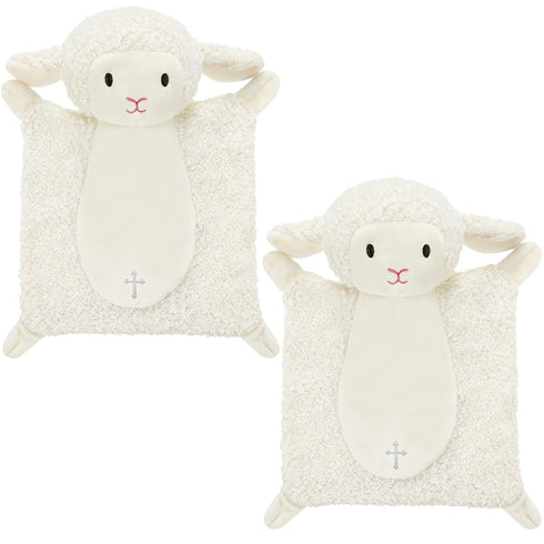 Panelee 2 Pcs Baptism Gifts - Baby Blessings Lamb Security Blanket for First Communion, Christening